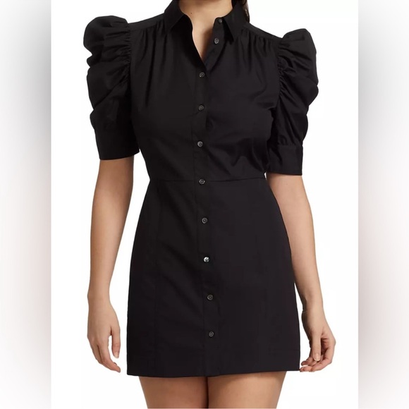 Frame Gillian Ruched Short-Sleeve Bodycon Shirtdress EC SZM No signs of wear - Picture 11 of 11